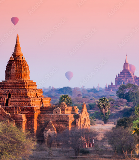 Temple et paysages en Asie